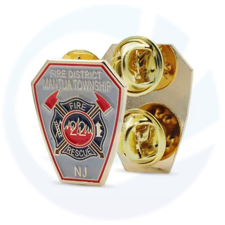 Factory Price Custom Fire Rescue Lapel Pin in Gold Plated