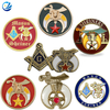 Factory Custom Art Craft Soft Enamel Masonic Shriners Car Auto Emblem Lapel Button in Gold Tone and Color Enamel Badge