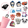 Wholesale cute animals straw toppers penguin straw topper anime cartoon Pikachu PVC Straw Toppers for drinking decoration