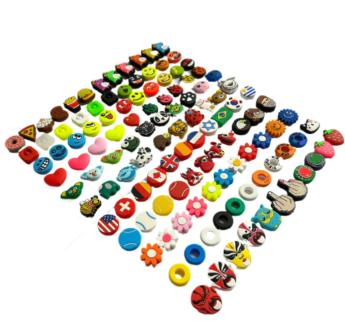 Custom silicone Tennis Vibration Dampener Colorful Letter Tennis Dampener