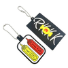 Custom Garment Shirt Shoes Bags Swing Tag Silicone Rubber Shoe Lace Charm Tags with Metal Ball Chain Fastener
