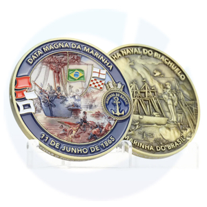 High Quality collectable gold plated coins custom engraved souvenir navy Brazil coin for engraving