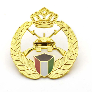 Custom Metal Kuwait National Day Cap Badge