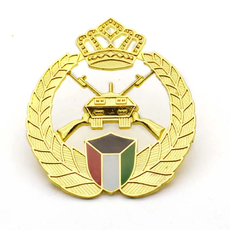 Custom Metal Kuwait National Day Cap Badge