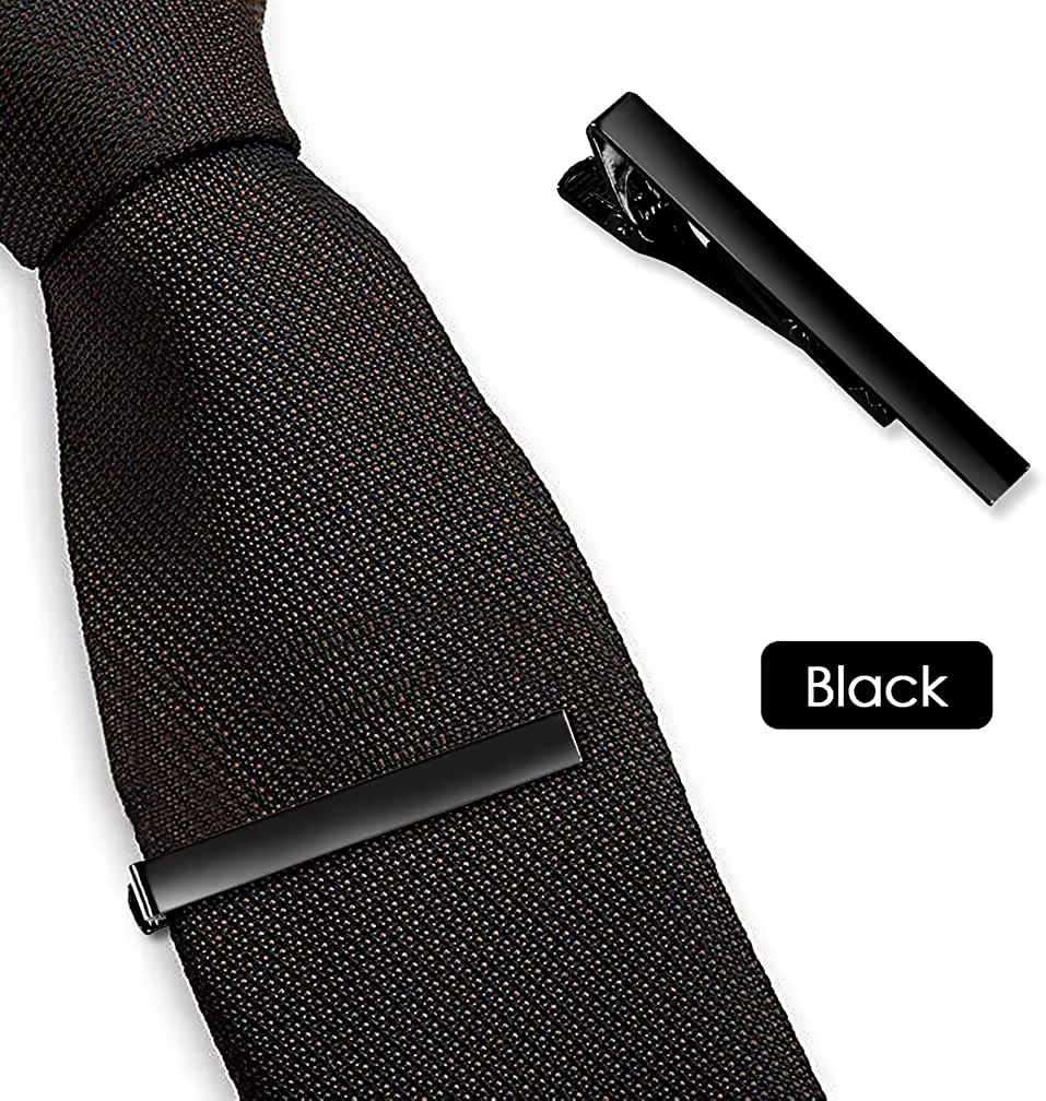 Wholesale Factory Set Clasp Custom Logo Gold Black Silver Metal Tie Bar Pin Blank Men Necktie Shirt Blank Tie Clips
