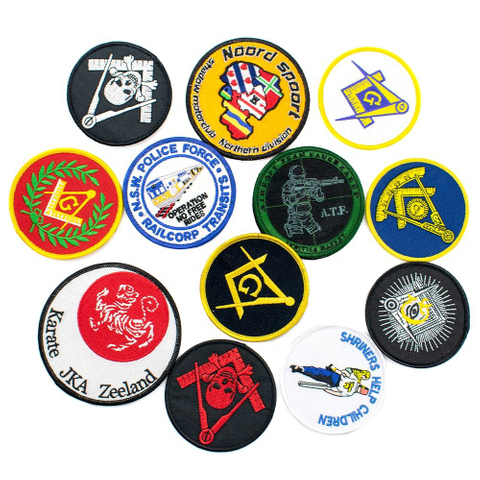 Custom High quality Masonic Embroidery Patch badges backing sew on embroidery patch