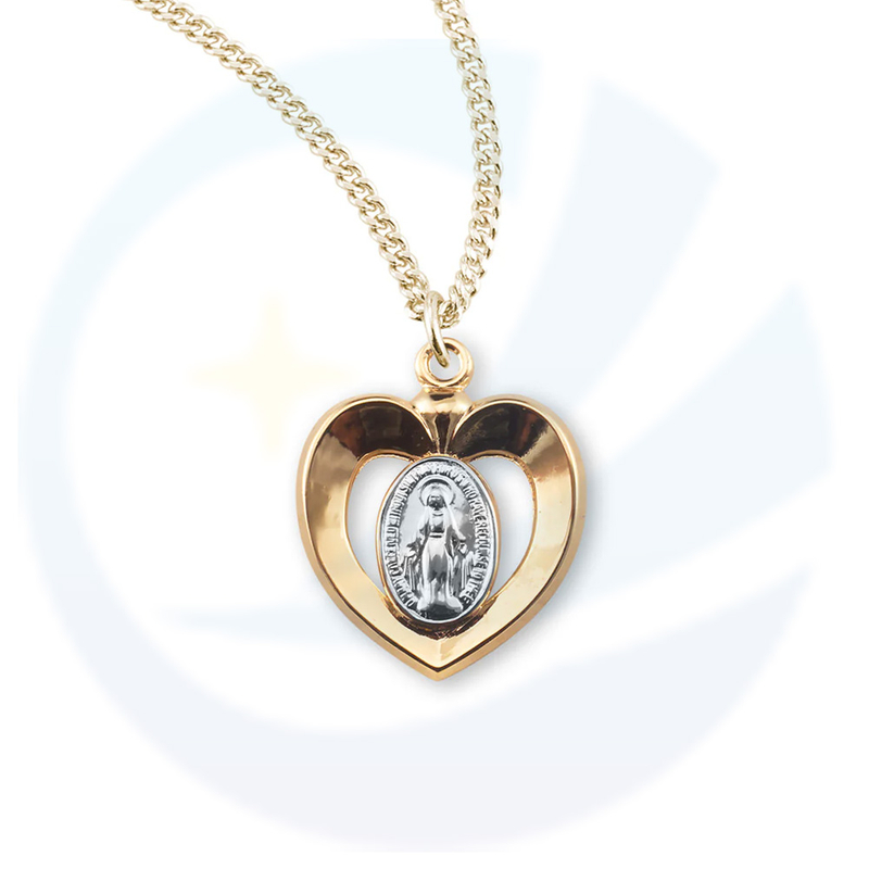 Gold Over Sterling Silver Two-Tone Miraculous Medal