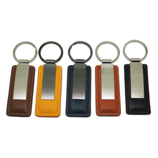 Wholesale Personalized Design Gift Engrave Name Business Blank Keyring Key Chain Car Brand Logo Metal Pu Custom Leather Keychain