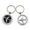 Manufacturer Customized Rotate Spinning Hard Enamel House Round Star Airplane Keyrings Stainless Steel Blank Spin Keychain