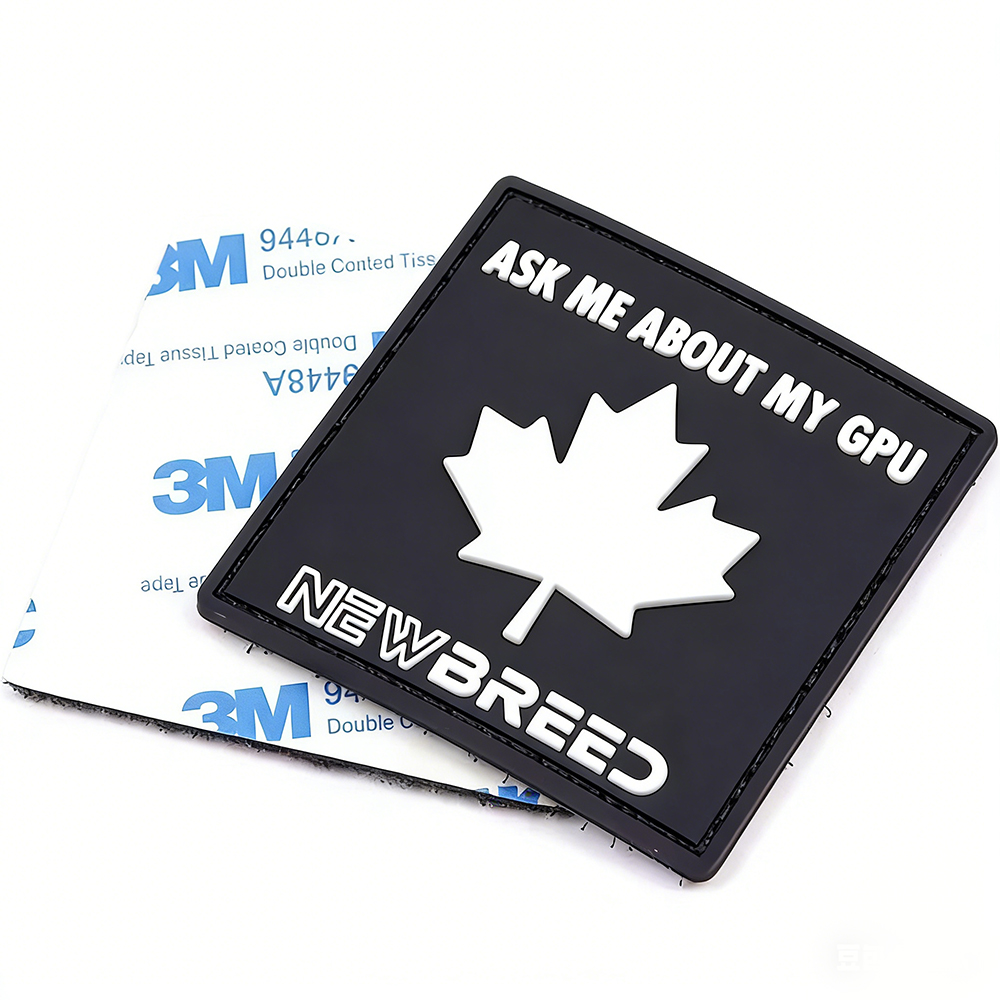 Rubber PVC Badges Cheap Custom Brand Logo Black Embossed Soft 3d Patches for Hats