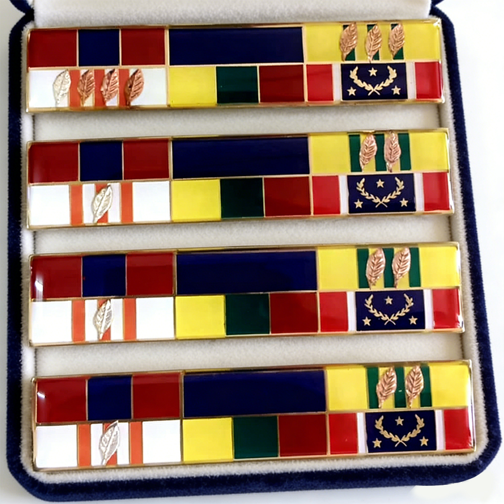Custom Enamel Military Ribbon Bar - Personalized Award and Service Ribbon Bar for Military Uniforms and Veterans