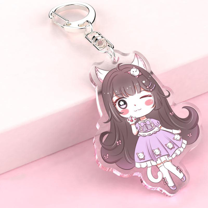 Custom Clear Acrylic Keychains Single Side Printing