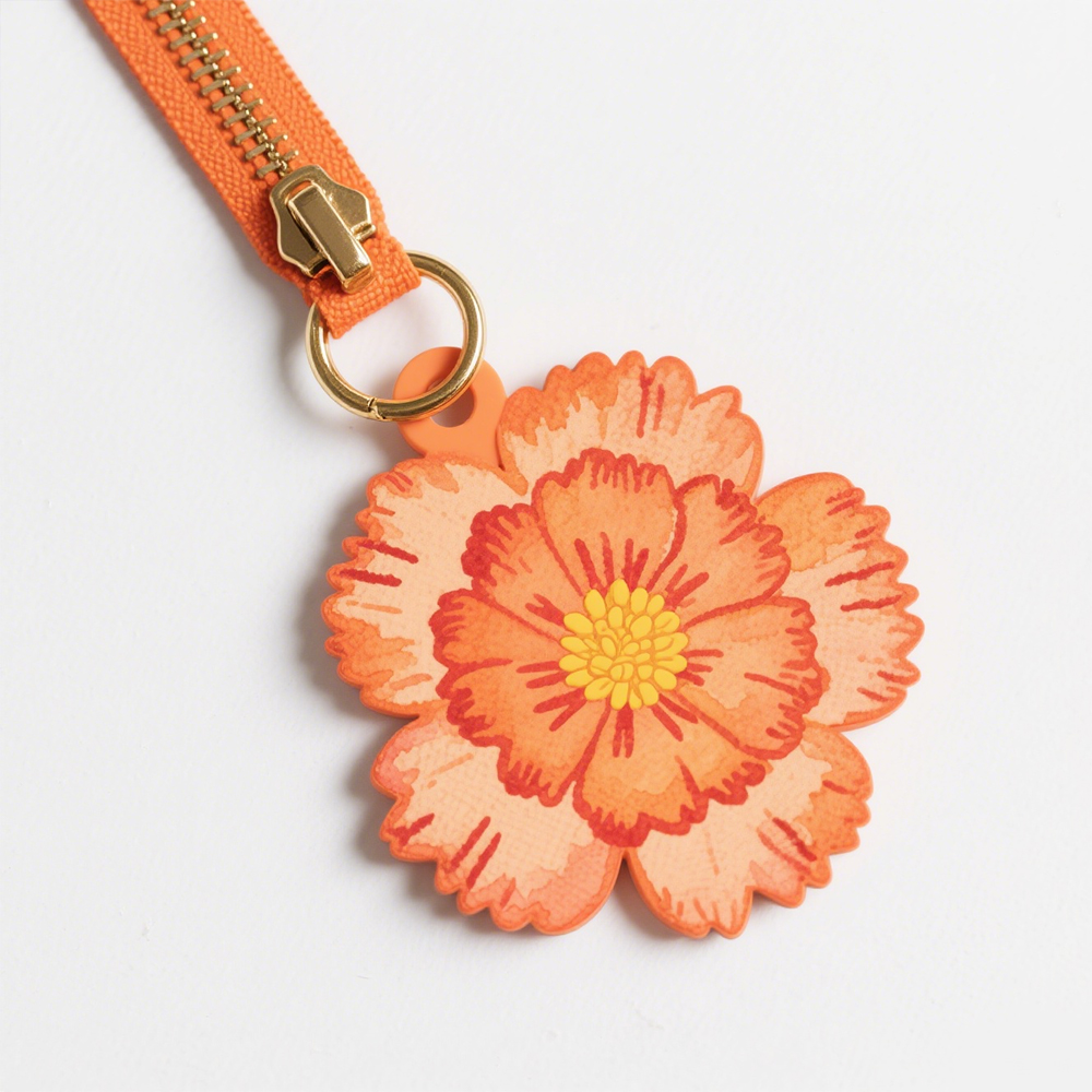 High Quality Sunflower Logo Zip Puller Pvc White Pvc Flower Badges Silicone Zipper Slider Premium Zipper Sliders