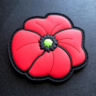 UK Modern Red Poppy for Lapel Pin British poppy Badge Pvc Patch Flower Commemorative Remembrance Day Gift for Events Cast