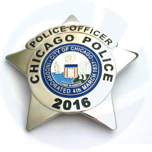 Custom Chicago Police Officer Police Badge Solid Copper Replica Movie Props