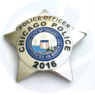 Custom Chicago Police Officer Police Badge Solid Copper Replica Movie Props