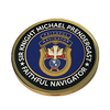 Custom Zinc Alloy Philippine Mason Emblem 3" Gold Blue Cut Out Knights of Columbus Car Emblem Challenge Coin