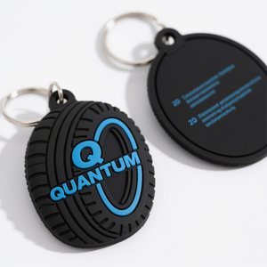 OEM Factory Custom Made Tire Shape Rubber Keychain with Logo Portable Promotional Key Holder and Carabiner