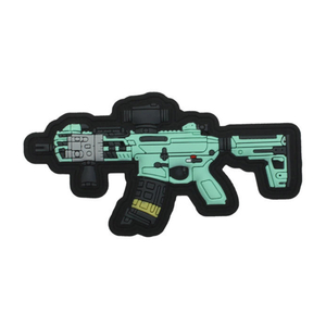 Gun Shape PVC Tactical Gun logo Fastener Hook Patch Combat Rubber Patches Badges for Clothing Bag Backpack