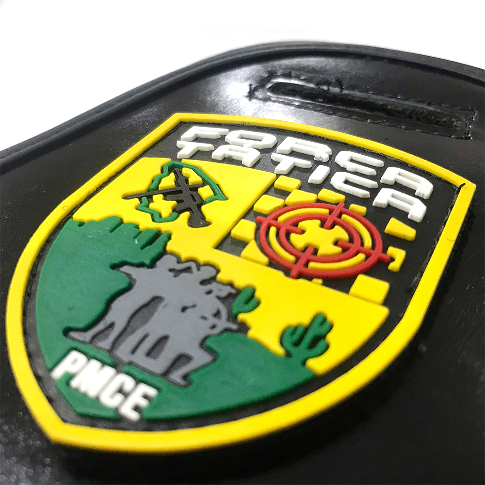 High Quality Custom Logo 3D Silicone Heat Transfer PMCE Tactical Unit Armband Embossed Decoration Sequins Rubber Patch