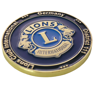 Lions Club International Shield Design Custom Coin Souvenir Enamel 3D Challenge Medal Metal Coin Custom Personalized Coins Gift