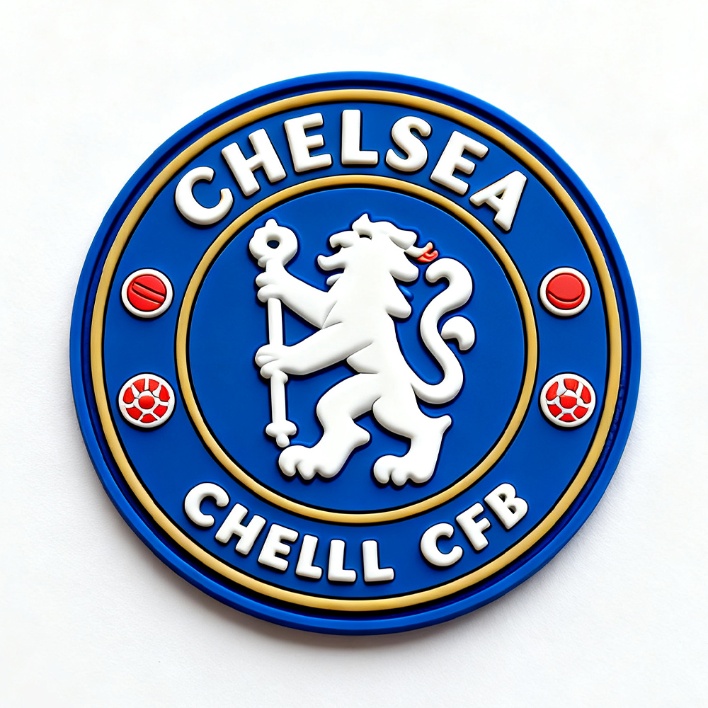 Heat Transfer Pvc Morale Patch United Football Club Custom 3D Multi-color Clothing Embossed logo Rubber Silicone Tpu Patch Clothing Brand Label
