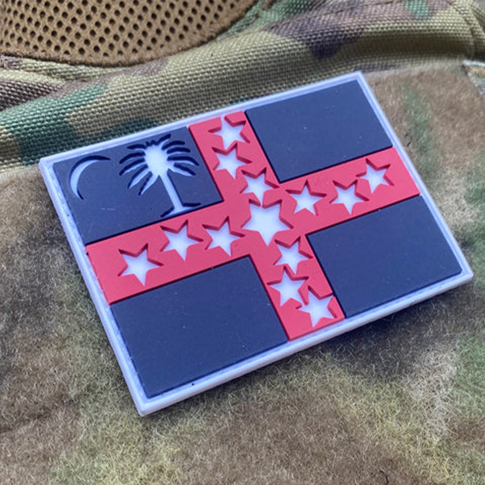 Ultra-Fine PVC Denim Lace Label Patches State Flags for Clothing Decoration with Back Hook for United States Use