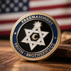 Manufacturer Custom 3D Enamel Freemason Eye Masonry Souvenir Masonic Stamping Metal Masonic Challenge Coin