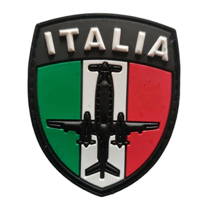 PVC Patch Custom Italian Airplane pilot Logo 3D Rubber Badge for Clothes/Cap/Hat/Backpack