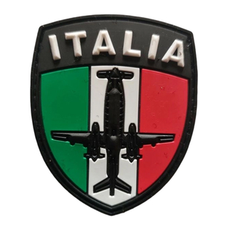 PVC Patch Custom Italian Airplane pilot Logo 3D Rubber Badge for Clothes/Cap/Hat/Backpack