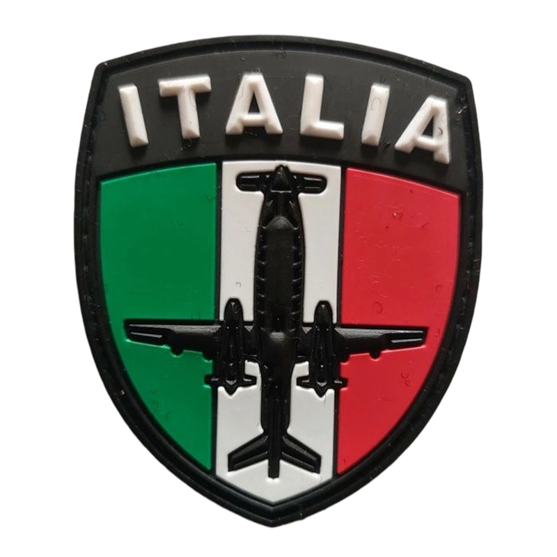 PVC Patch Custom Italian Airplane pilot Logo 3D Rubber Badge for Clothes/Cap/Hat/Backpack
