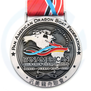 Dragon Boat Racing Kayaking Iron Man Triathlon Silver Medal Custom Factory