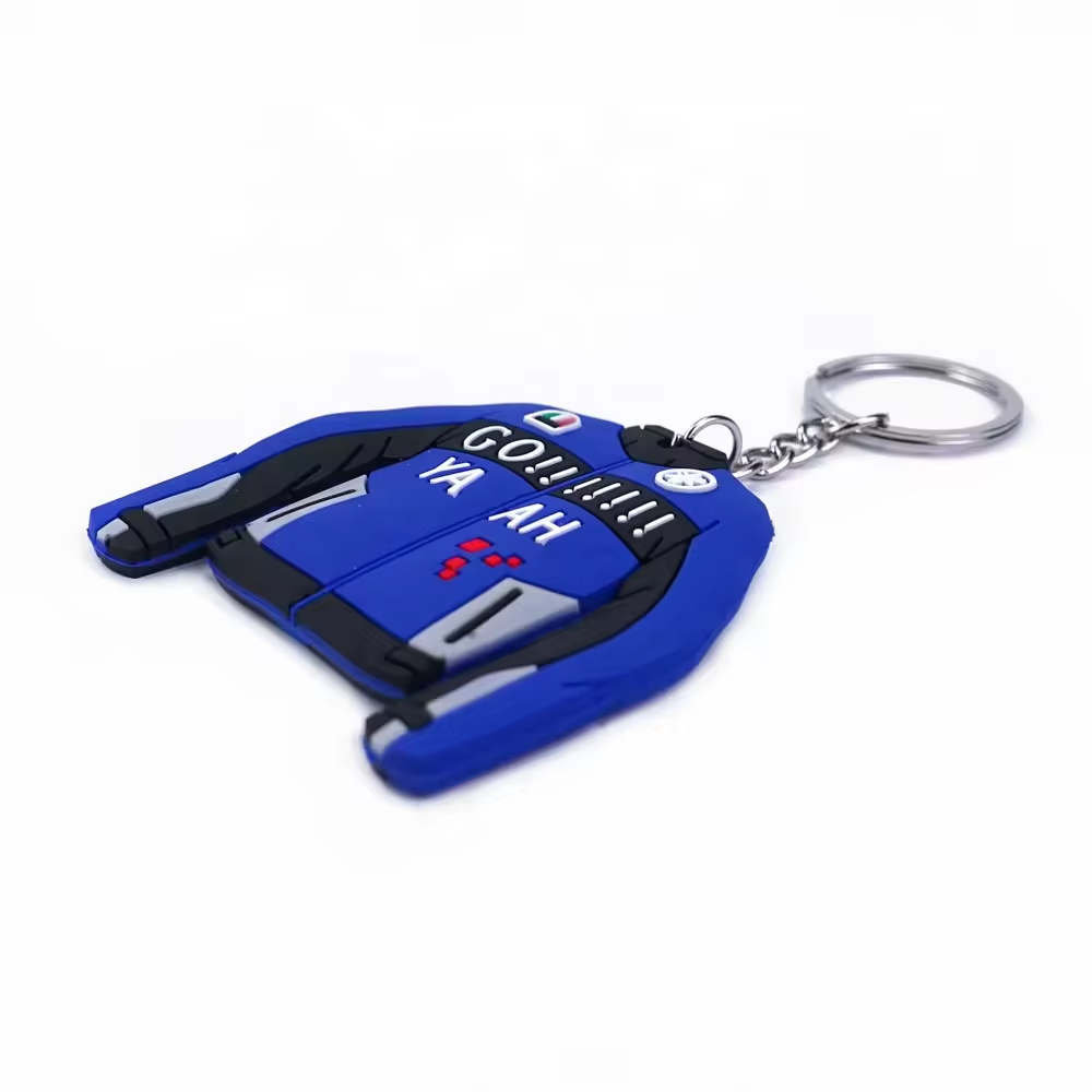 Road Racing Sports Car Rider Biker Driver Formula 1 Clothing PVC Keychain 
