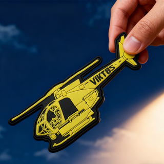 Custom Australian Helicopter Pattern PVC Patch Glow in the Dark 3D Rubber Patch for Jackets Bags and Collectors