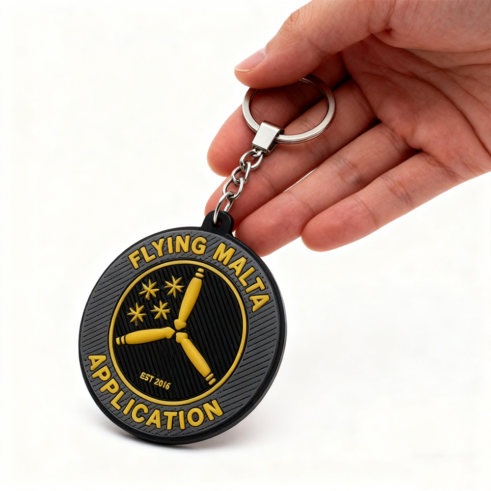 Malta Travel PVC Keychain Custom Logo Soft Rubber Key Ring Souvenir Gift