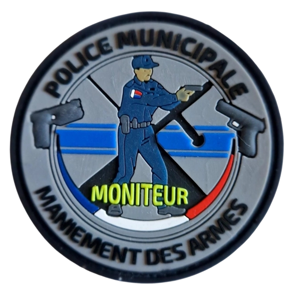 Custom Embossed PVC Badge France Style Training Instructor Patch 3D Soft Rubber Logo Patch for Clothing Bags and Uniforms