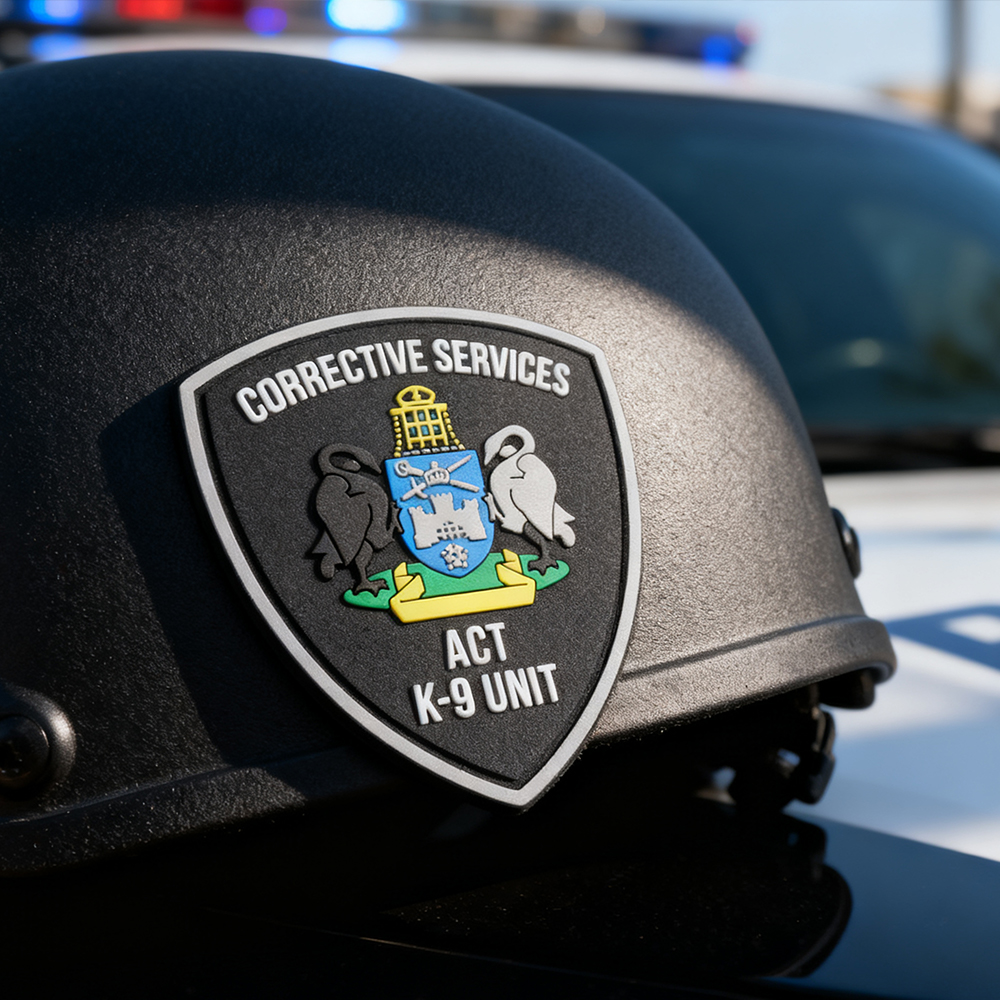 Australia K9 Corrective Services Patch Custom 3D PVC Working Dog Badge with Hook Backing