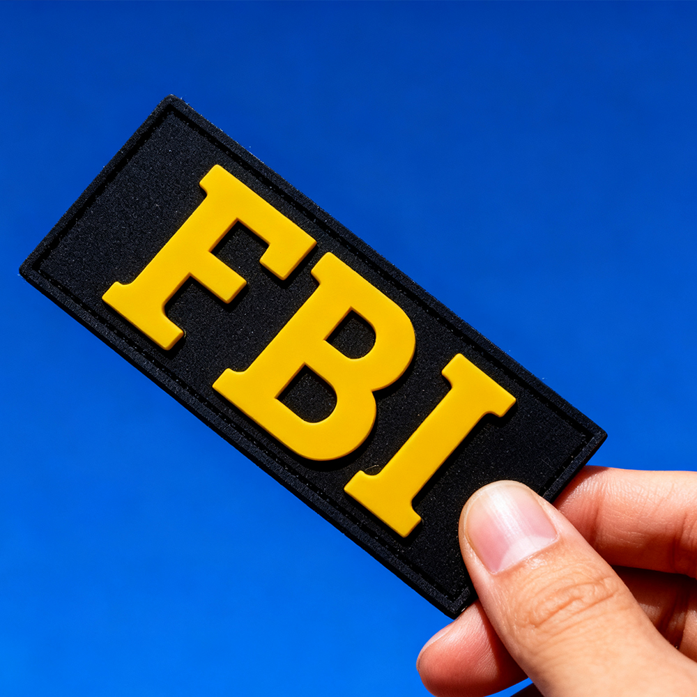 Custom Federal Inspired Badge Style PVC Patch Rubber Emblem with Hook Backing for Jackets Bags and Gear