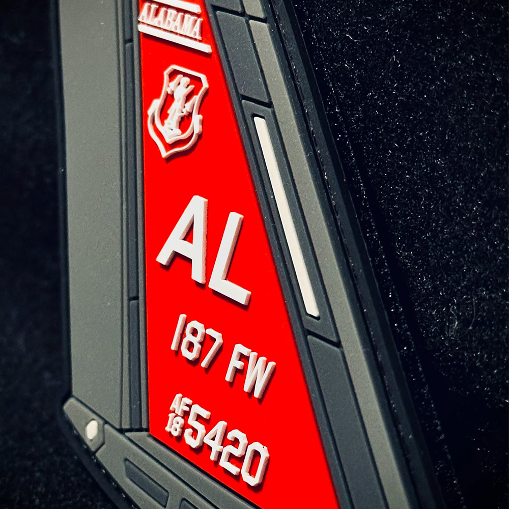 Custom F-35 Lightning II Red Tail Patch 3D Soft PVC Fighter Jet Emblem Durable Waterproof Logo Badge