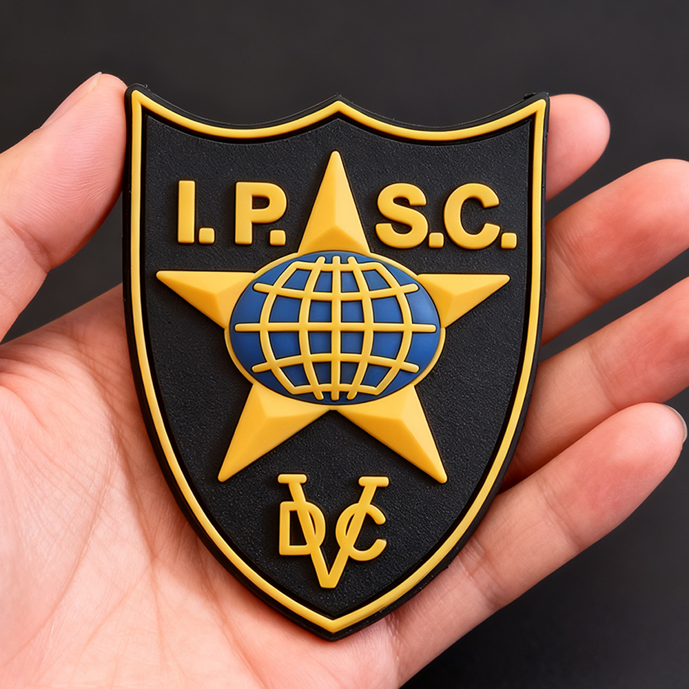 Custom IPSC 3D PVC Patch – International Practical Shooting Federation Style Rubber Emblem Hook and Loop Badge