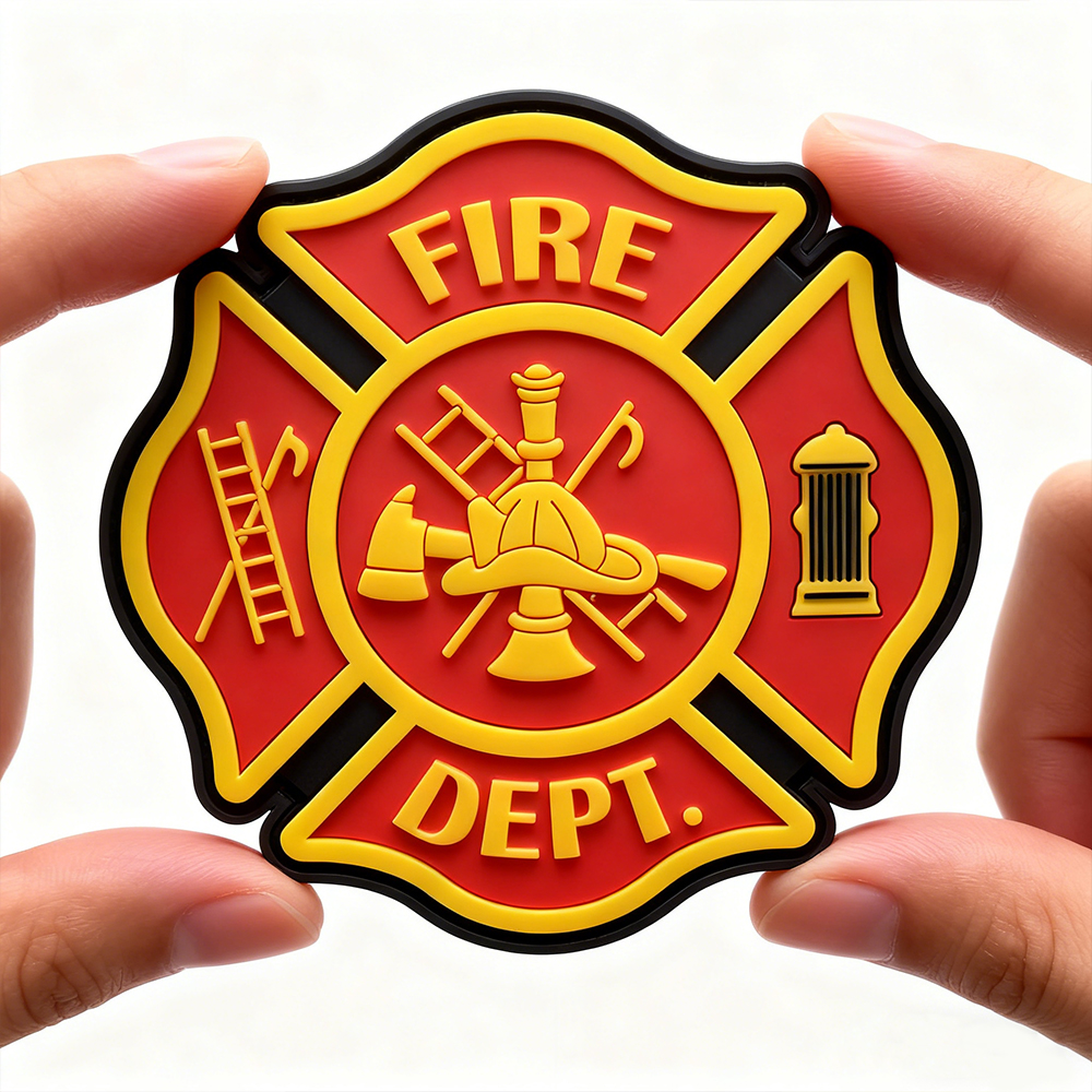 Fire Fighter Department Rescue FD Rubber Patch – Durable PVC Badge for Gear, Backpacks, Jackets