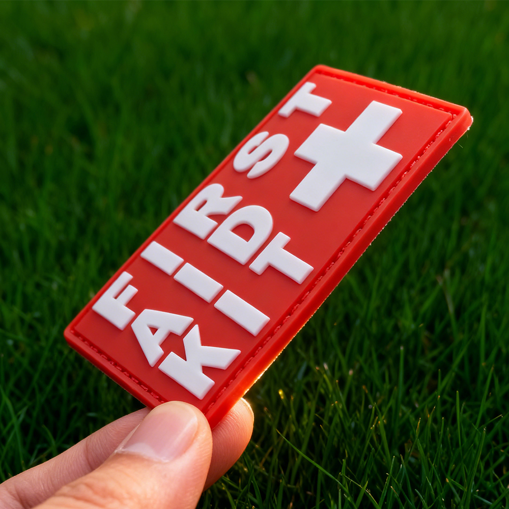 First Aid Kit IFAK PVC Patch Durable Rubber Medical Gear Label with Hook Backing for Outdoor Safety Packs and Bags