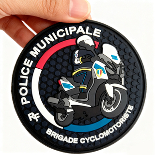 Custom 3D PVC Motorcycle Club Patch Soft Rubber Badge with Hook and Loop Backing for Jackets Bags and Rider Gear