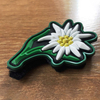 Custom German Edelweiss PVC Patch 3D Soft Rubber Flower Emblem Hook and Loop Patch for Jackets Bags and Collectors