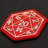 Custom RPG D20 Dice PVC Patch – Soft Rubber 3D Gaming Emblem for Tabletop & Cosplay Accessories