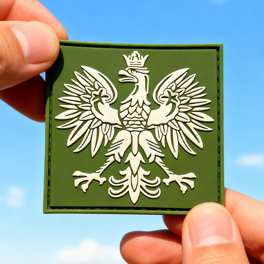 Custom Poland Eagle Crest PVC Patch Polish Flag 3D Soft Rubber Emblem for Jackets Backpacks and Gear