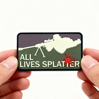 Funny All Lives Splatter PVC Patch – 3D Rubber Hook Loop Badge for Outdoor Packs EDC Gear Accessories