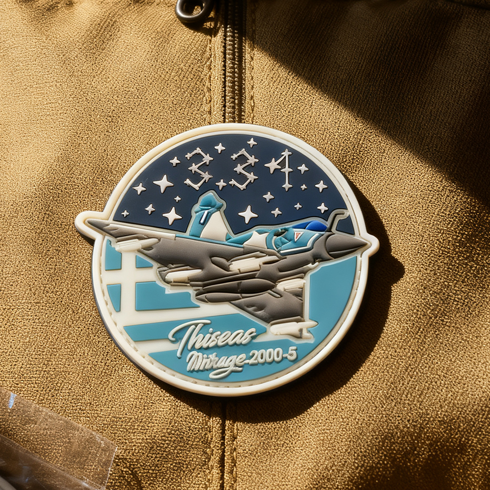 Personalized Hellenic “THESEUS” 3D PVC Patch – Glow in the Dark Rubber Emblem for Tactical or Outdoor Gear