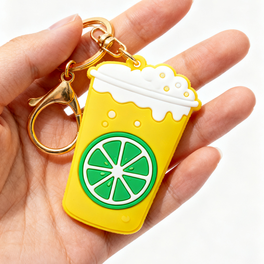 Custom Logo High Quality 3d Rubber Cartoon Coffee Milk Tea Cup Charms Soft Pvc Key Chain Personalized Key Ring Custom Keychain