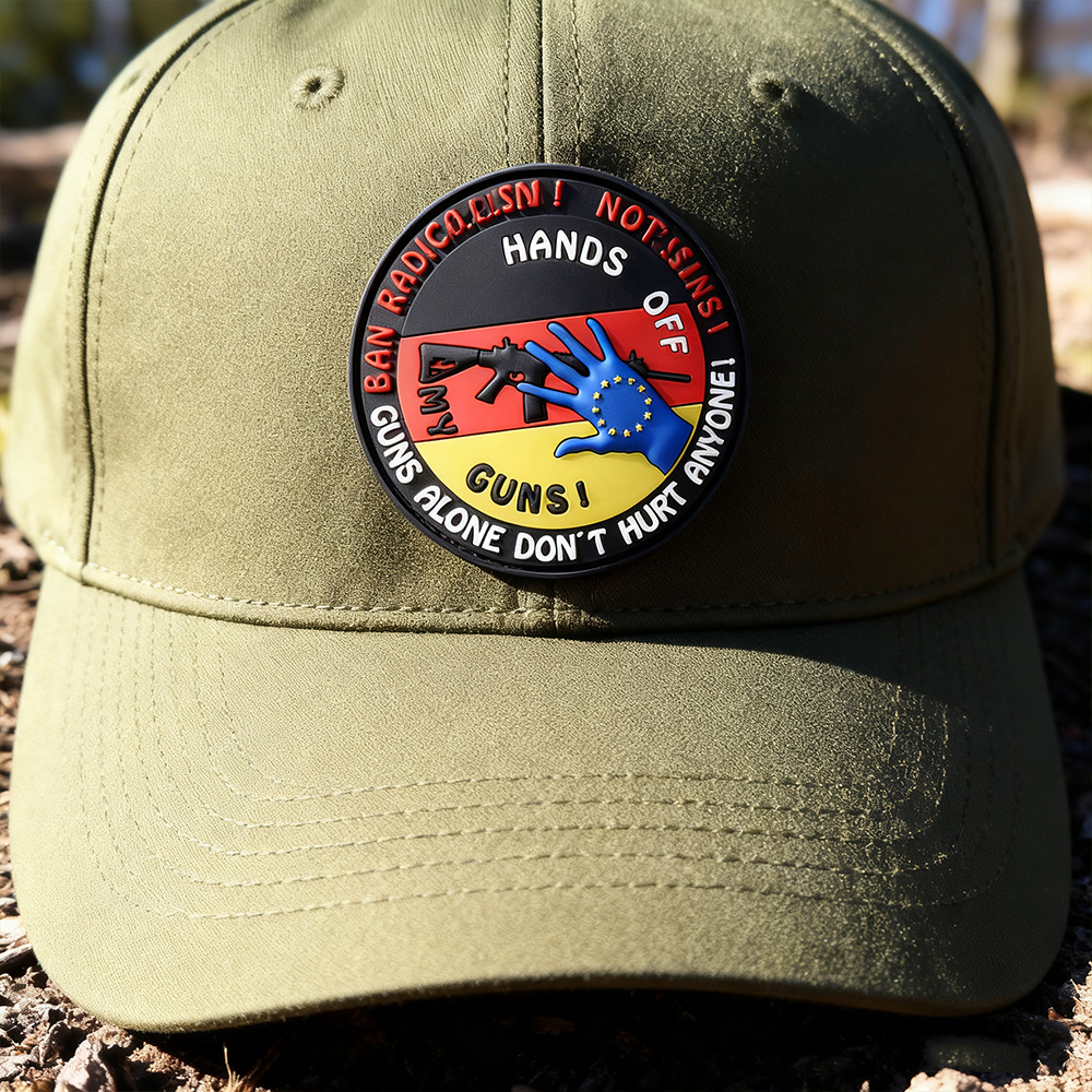 Germany Flag Hands Off My Equipment 3D PVC Rubber Patch Custom Logo Hook Loop Patch for Clothing Backpacks Accessories